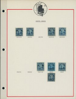 386 and 396 with various Japanese Occupation overprints on two pages (2 images)