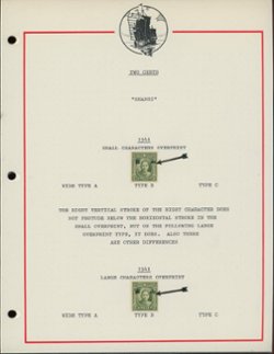 297 varieties A, B and C with Japanese Occupation overprints on six pages (6 images)