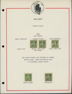 298 A and B and 4c New Peking with various Japanese Occupation overprints on five pages (5 images)
