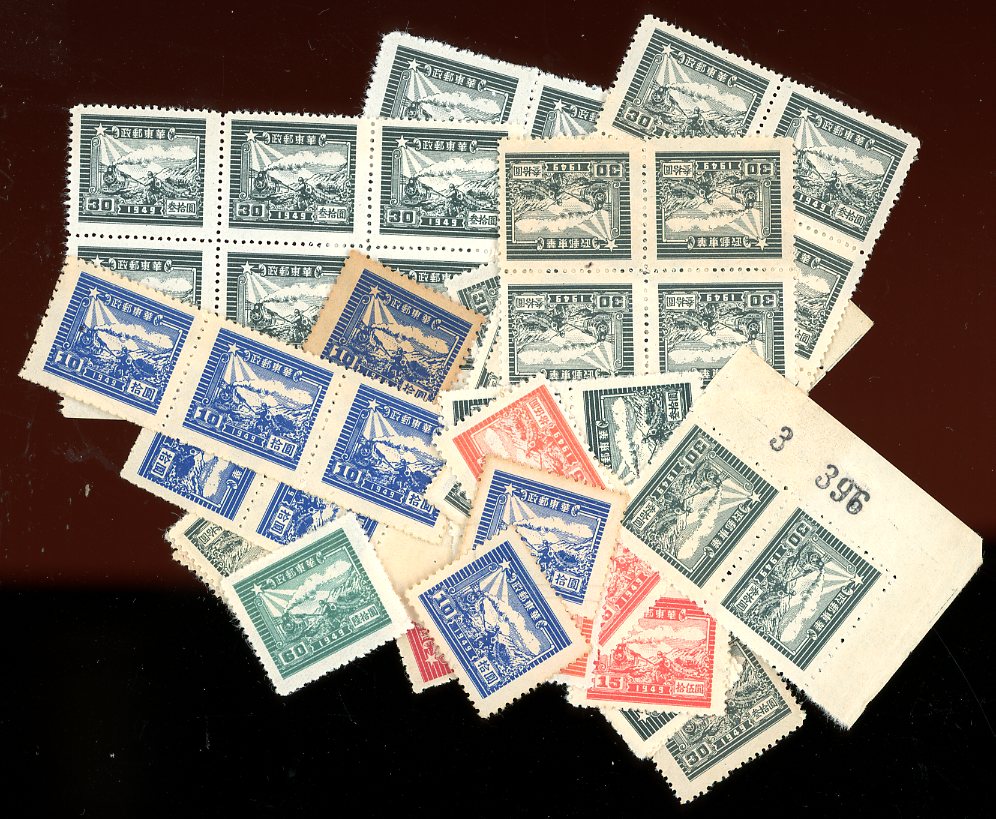 North East - Scott 5L69-74, 60 copies in singles and blocks, heavy duplication