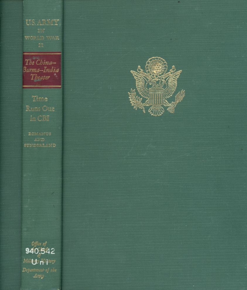 The China-Burma-India Theater, a U.S. Army World War II illustrated publication with numerous maps, publication of the Military History Department of the U.S. Army, 1958, hard bound, B/W, 428 pages, four large fold out maps and two 1946 National Geographic Magazine maps of 1945-46. A very scarce and important publication for military history of that period.