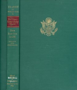 The China-Burma-India Theater, a U.S. Army World War II illustrated publication with numerous maps, publication of the Military History Department of the U.S. Army, 1958, hard bound, B/W, 428 pages, four large fold out maps and two 1946 National Geographic Magazine maps of 1945-46. A very scarce and important publication for military history of that period.