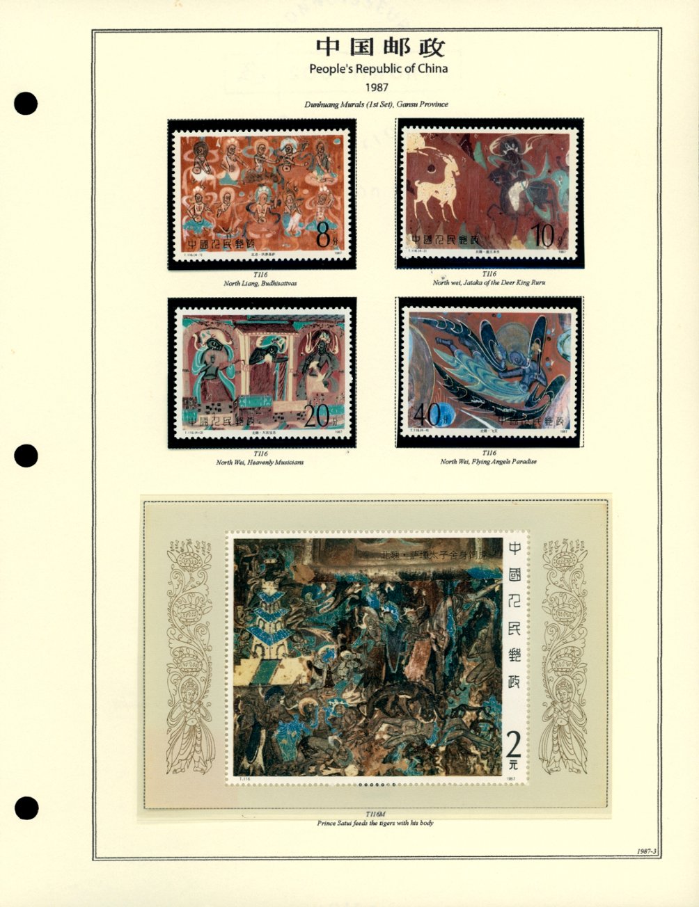 1987 year set on 8 hand made pages (6 images)