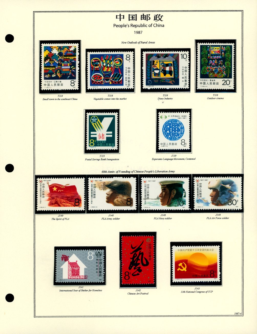 1987 year set on 8 hand made pages (6 images)