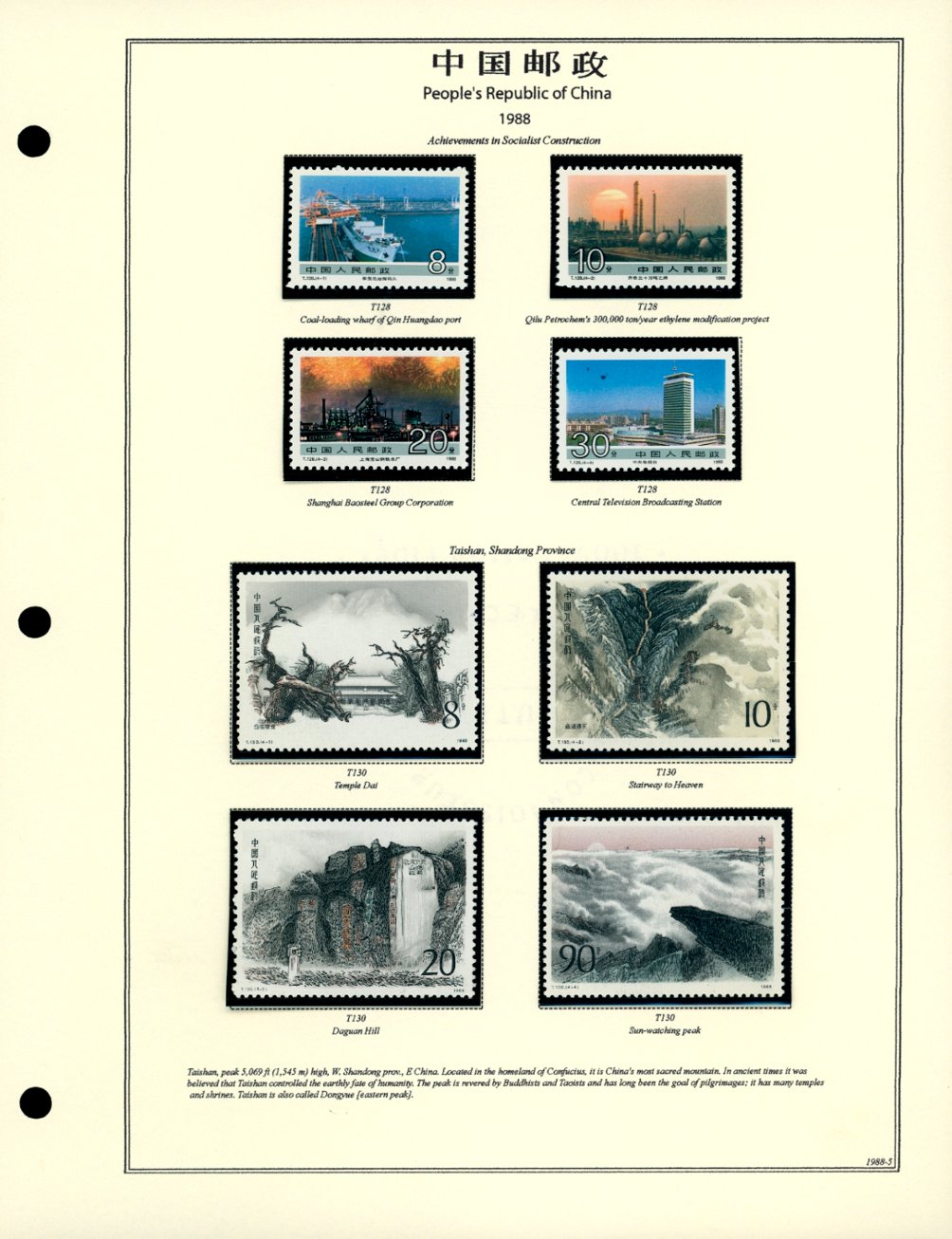 1988 year set on 9 hand made pages (6 images)