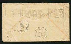 1939 cover to USA with some stamps missing (2 images)