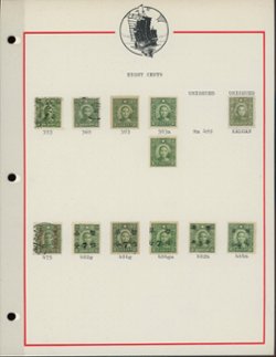 353, 369, 383, 383a and with different types of overprints on four pages (4 images)