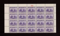 776 to 780, CSS 1181-1185, Dec 16, 1947, 50th Anniversary of Postal Service Commemoratives, $100, $200, $300, $400, $500 in part sheets of 20 (5 images)