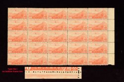 C33, CSS AM41b, 1940-41 - Hong Kong Airmails, 30c, narrow type, Die 1 unwatermarked block of 25, 5x5