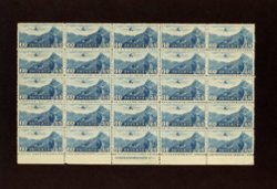 C36, CSS AM44a, 1940-41 - Hong Kong Airmails, 60c, narrow type in block of 25 (5x5) with printer's imprint and plate number BF1.2