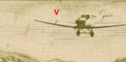 C37, CSS AM45b, 1940-41 - Hong Kong Airmails, 90c, narrow type, unwatermarked, block of (25) 5x5, cracked left airplane wing in position 14 of block, with printer's imprint and accounting number (2 images)