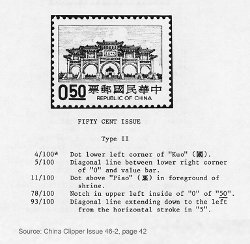 Chang Kai Shek Memorial Hall, 50c, sheet of 10 x 10 with plate number 70-1435-003, sheet number 872 088, Type II (China Clipper Issue 46-2, page 42 for INFORMATION ON PLATE VARIETIES) (one fold on perfs.)