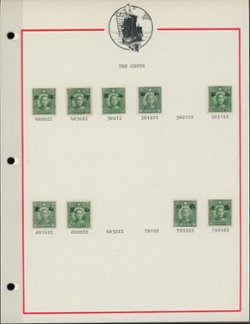 354, 385 and 395 with the various Japanese Occupation overprints on three pages (3 images)