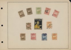 Famine Relief stamps to the $1 and a label on page