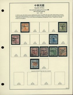 Manchuria (Kirin & Helungkiang) Collection on a handmade page (19 has pulled perfs)
