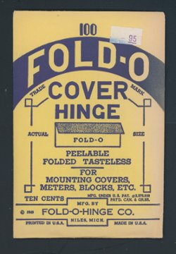 Old package of 100 Fold-O hinges, full