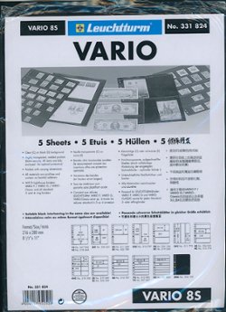 Lighthouse Vario Stockpages - new packet of 5 black - 8 row (ideal for definitives)